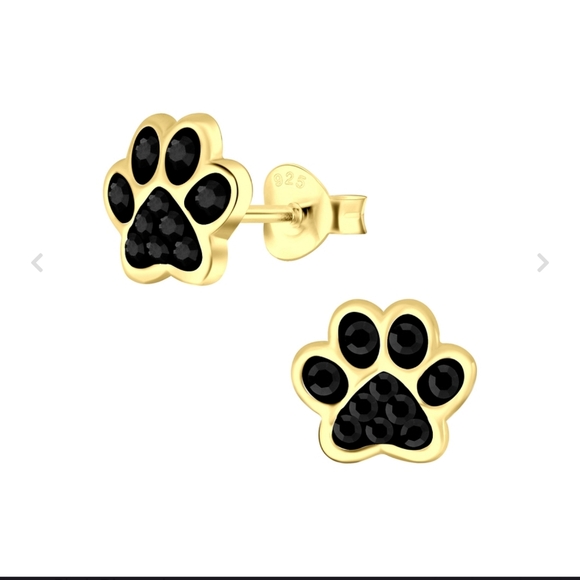 Paw Print Stud Earrings - Picture 1 of 4